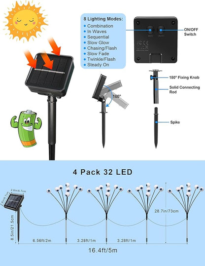 KerKoor Solar Halloween Lights Outdoor Decorations - 4 Pack 32 LED Solar Eyeball Lights LED Scary Eyeballs Halloween Light for Yard, Outside, Pathway, Walkway, Landscape, Garden, Party Decor (Green)