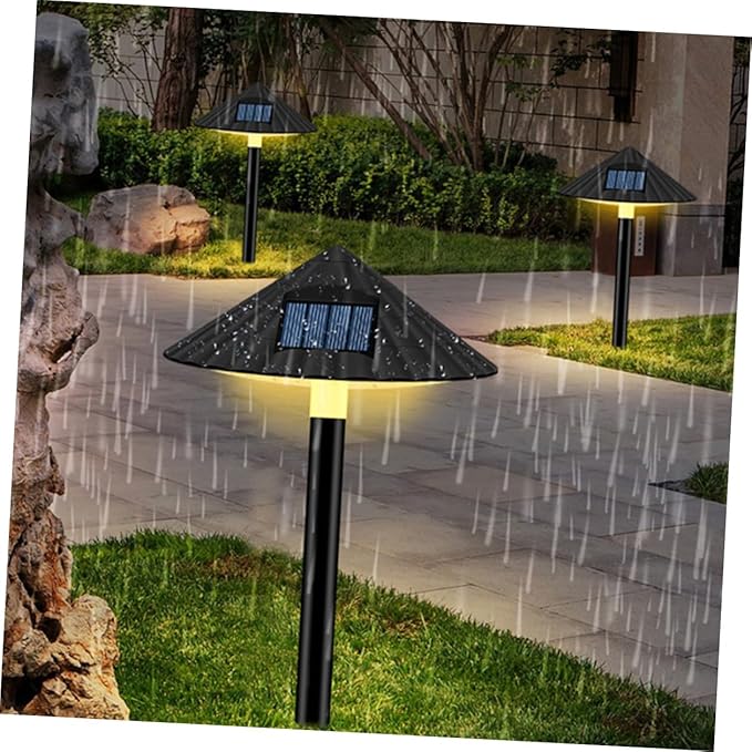 BESPORTBLE Solar Energy LED Mushroom Path Light, Waterproof Outdoor Lawn Lamp Warm Light, Light-Operated Garden Landscape Lighting for Patio and Yard
