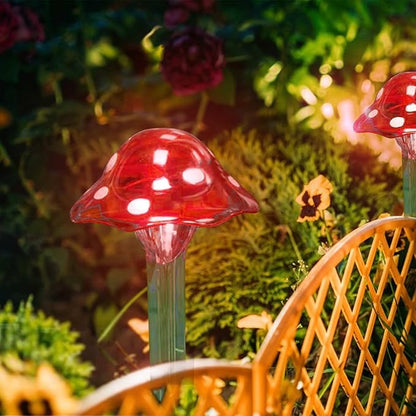 3pcs Solar Powered Simulation Mushroom Stake Lights, Outdoor Save Energy Garden Ground Light Ornament for Yard Patio Lawn Park Footpath Villa Decoration(#1)