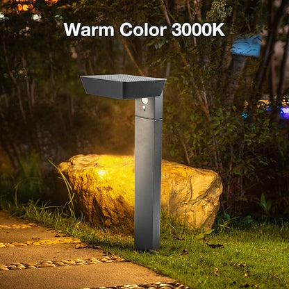 Solar Pathway Lights Outdoor, 20in LED Landscape Path Light with Dusk to Dawn Photocell Motion Sensor, Waterproof Solar Driveway Light, Aluminum Solar Powered Garden Lights for Walkway