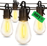 50FT Outdoor String Lights with 25 Shatterproof S14 Vintage Edison Bulbs E12 Sockets,2700K Dimmable Outdoor | Lumora