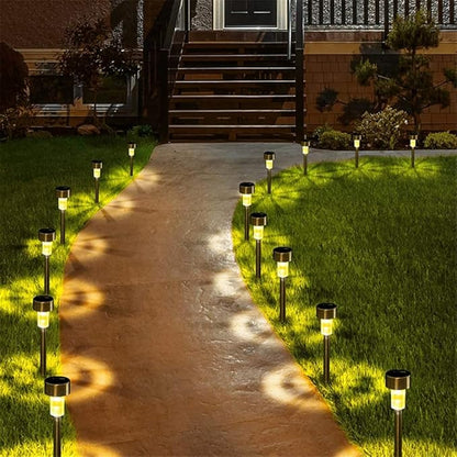 Solar Lights Outdoor,Solar Powered Garden Light, IP44 Waterproof Solar Path Lights Dusk To Dawn Auto On/Off Solar Torch Light,Solar Pathway Lights for Yard Driveway Lawn Pathway,warm lights,1pcs