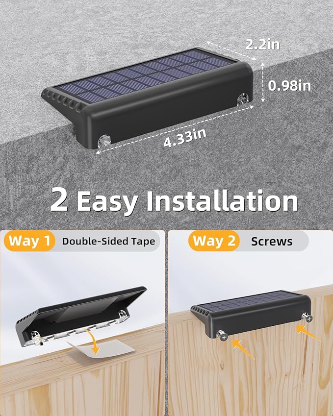 VOLISUN Solar Deck Lights 12 Pack, Warm White Glow LED Large Size Lamp, IP65 Waterproof Step Lights Outdoor for | Lumora