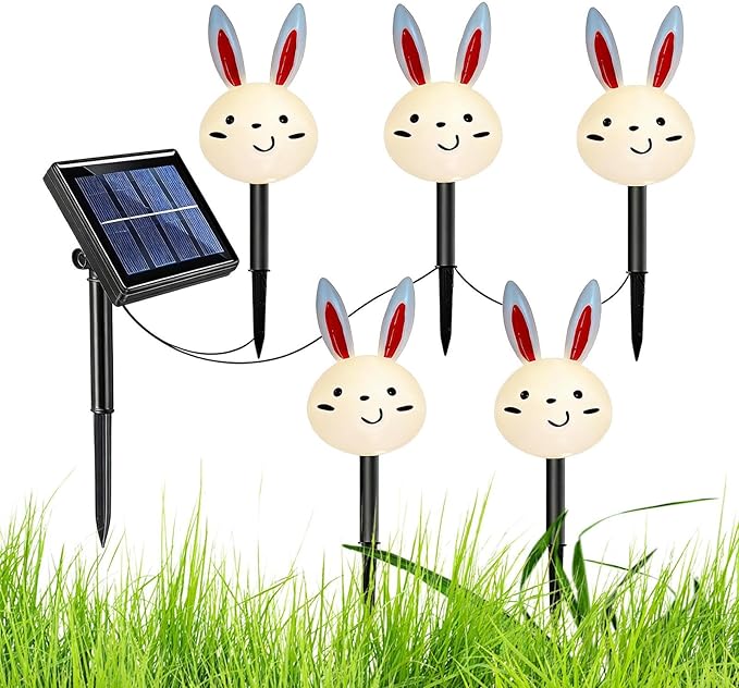 Easter Solar Pathway Lights Outdoor | Waterproof Lighting Carrot Bunny Easter Decor,Yard Solar Lights - for Garden Yard Patio Porch Lawn Walkway Courtyard Landscaping