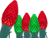 Wintergreen Lighting Set of 100 Red and Green C7 OptiCore Outdoor Christmas Lights - Commercial LED Bulbs for | Lumora