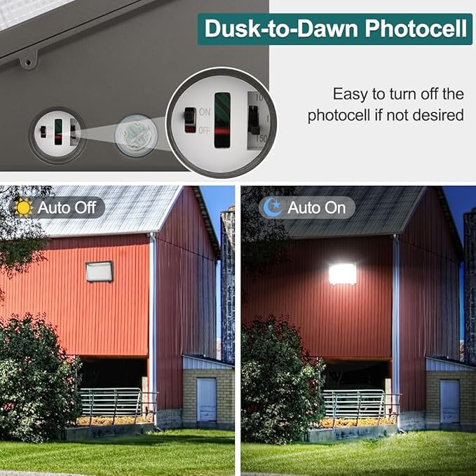kadision 150W LED Wall Pack 120W 100W Adjustable, 19500lm 5000K 120-277V Dusk-to-Dawn Outdoor Lighting Exterior Light for House Parking Lot Warehouse Entrance, ETL Listed 1-Pack
