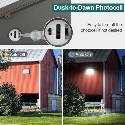 kadision 150W LED Wall Pack 120W 100W Adjustable, 19500lm 5000K 120-277V Dusk-to-Dawn Outdoor Lighting Exterior Light for House Parking Lot Warehouse Entrance, ETL Listed 1-Pack