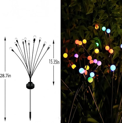 Solar Lights Outdoor(4 Pack, 40 LEDs),Solar Garden Lights with Twinkling & Steady Modes, Outdoor Decorations, Firefly Light for Patio Decor, Big Bulb, Unique Gifts for Women, Gifts for Grandma