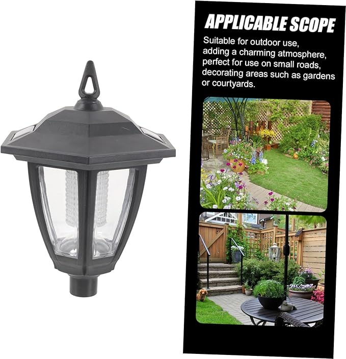 VOSAREA Solar Garden Light Decorative Outdoor Pathway Lamp Vintage LED Landscape Lighting for Lawn Garden Auto Off Solar Charge Elegant Design for Patio