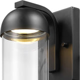 GLOBE Electric 60000023 12W LED Integrated Outdoor Wall Sconce, Matte Black, Clear Glass Shade, Porch Light, Wall | Lumora