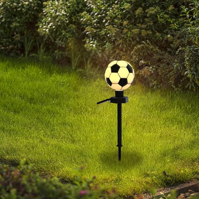 GANAZONO Solar Garden Stake Lamp Decorative Soccer Light for Yard Led Lawn Lamp Solar-Powered Patio Decorations
