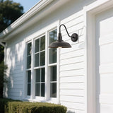 Gooseneck Outdoor Light Fixture, 10" Dome Exterior Farmhouse Lights for Barn, Bronze Porch Lighting, Gooseneck Wall | Lumora