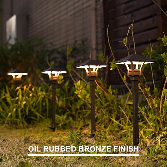 GOODSMANN Landscape Lighting Low Voltage Landscape Path Lights Oil Rubbed Bronze 8PK Path Lights Low Voltage 4W LED | Lumora