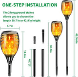 YoungPower 43'' Large Solar Torch Light Flickering Flames, Waterproof Outdoor Decoration Light for Yard Driveway, 6 | Lumora