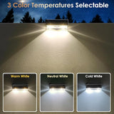 Solar Fence Lights Outdoor - 3000/4000/6000K 3 Mode, IP65 Waterproof Fence Lights Solar Powered, Dusk to Dawn Solar | Lumora