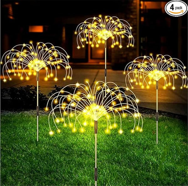 4 Pack Outdoor Solar Lights, Solar Garden Lights Bigger Firework Fairy Lights, Waterproof Outdoor Lights - Bigger | Lumora