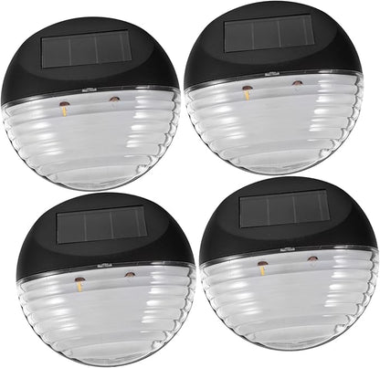 TEHAUX 4pcs Solar Garden Lights Led Outdoor Pathway Lights Solar Power Lamp for Stairs Fence Deck Landscape Motion Sensor