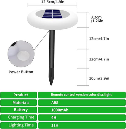 Colorful Pathway Solar Light Set of 6, Decorative Weatherproof Auto On/Off Outdoor Lights - Decorate Your Garden, Landscape, Patio, Pool, Yard with Ultra-Bright LED Light (Rainbow & Remote Control, 6)