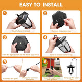 Viewsun 34 Inch Solar Hanging Lights, Shepherd Hook Lights with 4 Lighting Modes Waterproof Outdoor Decorative | Lumora