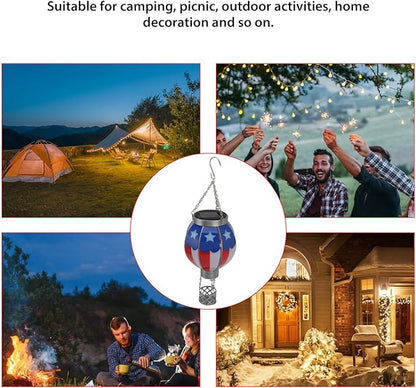Solar Lantern Hot Air Balloon with Flickering Flame Light, Outdoor Hanging Lights Outdoor Garden Decor Lantern Decorative for Garden Yard Patio Farmhouse Decoration