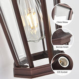Outdoor Wall Lantern, Exterior Waterproof Outdoor Wall Light Fixtures, Brown Aluminum Porch Sconces with E26 | Lumora