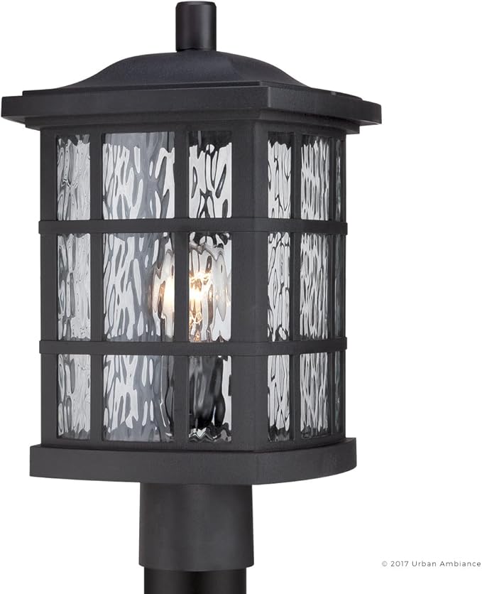 Urban Ambiance Luxury Craftsman Outdoor Post Light, Medium Size: 16.5" H x 9.5" W, with Tudor Style Elements | Lumora