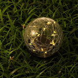Solar Cracked Ball Light 15cm 30led Warm Warm Tone Ground Light Outdoor Landscape Buried Lamp for Garden Lawn | Lumora