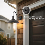 14in Outdoor Gooseneck Barn Light for Garage, 2 Pack Bronze Exterior Wall Lights Fixture for Porch, Outside | Lumora