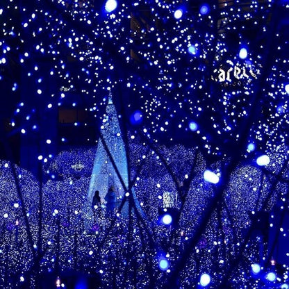 Chritsmas Decoration Outdoor String Lights - 25m/82ft 220 LEDs 8 Modes Memory Function End-to-End Extendable Plug in Waterproof Fairy Lights for Thanksgiving Halloween Wedding Patio Decor - Blue
