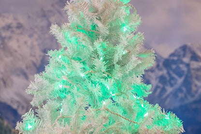 Novelty Lights 11ft Christmas String Lights, 50 Green LED Bulbs on White Wire, 2.5" Spacing, Connectable Indoor Outdoor Commercial Grade Lighting for Holidays Patio Weddings