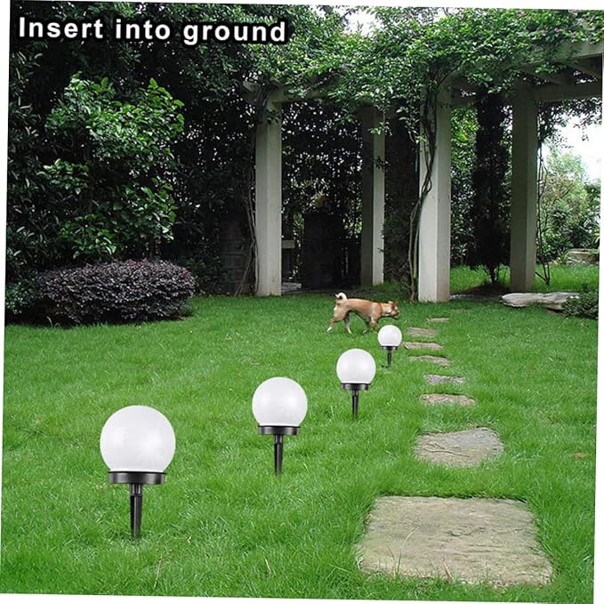 Lurrose 4pcs Solar Shaped Garden Lights Outdoor Solar Lawn Lamps for Pathway Driveway and Patio Warm White Glow for Landscape Decor
