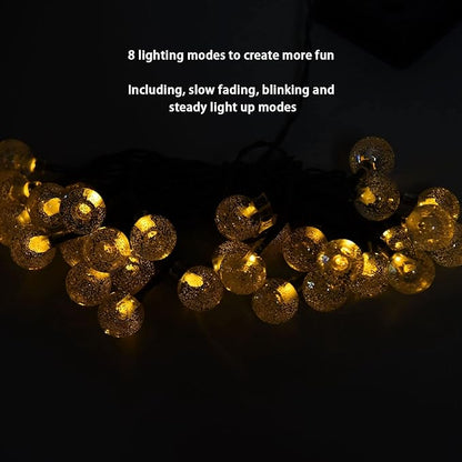 21ft 30LED Bubble Balls Solar Power Outdoor String Lights Watertight High Temperature Resistant for Tree, Solar String Light, Patio, Garden, Party Yard Lawn Decoration, Solar String Light, 21ft 3