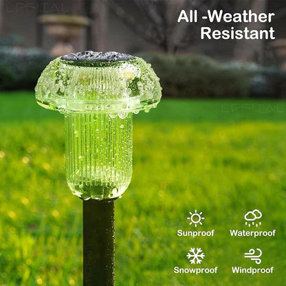 St. Patrick's Day Solar Lights Outdoor 8 Pack Green Solar Pathway Lights Outdoor Mushroom LED Waterproof Lighting Stake for Outside, Yard, Path, Garden, Lawn, Patio, Landscape Decorations