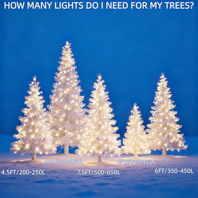 200 Clear Bulbs White Wire Christmas Lights, Commercial Grade Decorative Lighting String Pack of 2 Sets 100 Light, for Indoor Outdoor Party, Garden, Patio.