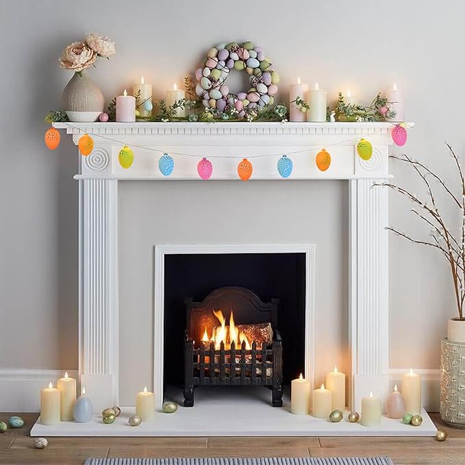Egg Easter Lights Decorations, 10 Lights 8.5FT Multi Color Lights White Wire Pastel String Lights for Easter | Lumora