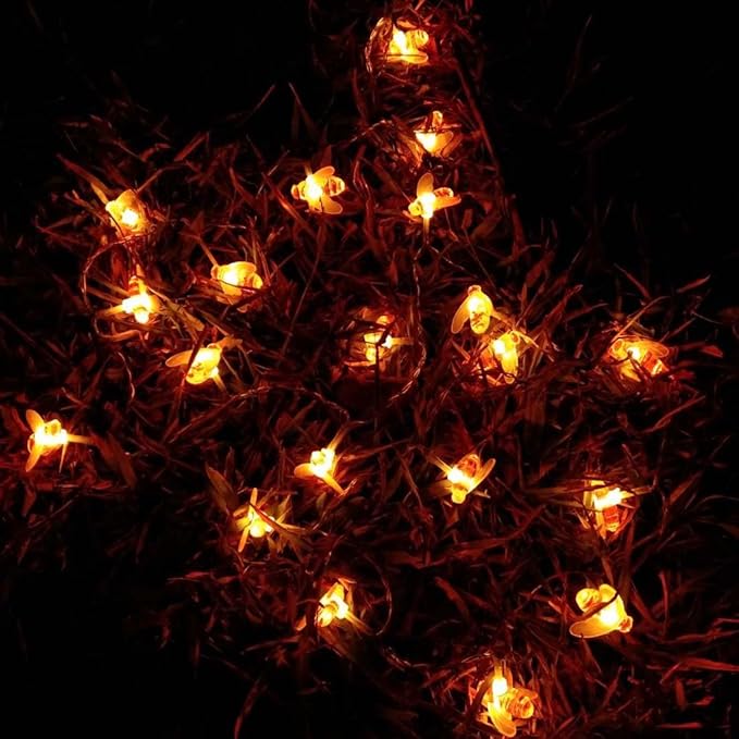 Solar Honeybee String Lights, 50 LEDs Solar Powered Bee String Lights Outdoor Honeybee Fairy Lights for Home,Gardens,Park,Patios Decoration.