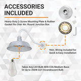 14in. Galvanized Finish Outdoor Gooseneck Barn Light Fixture with 22in. Long Extension Arm - Wall Sconce Farmhouse | Lumora
