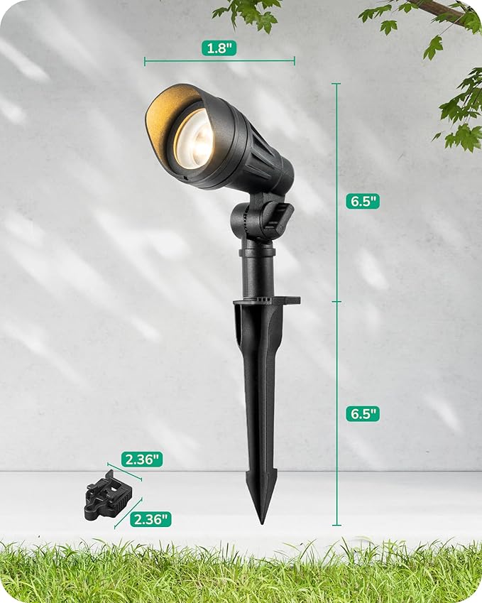 EDISHINE Low Voltage LED Landscape Lights with 35° Beam Angle, 3.2W 240LM 3000K Outdoor Landscape Lighting, CRI 80 | Lumora