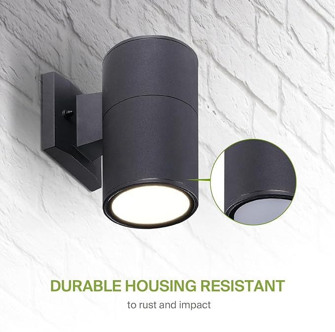 ASD 1 Light LED Indoor & Outdoor Wall Light Fixture | 9W 1000LM 3000K-5000K 120V Cylinder Up Down Lights | Dimmable | Lumora