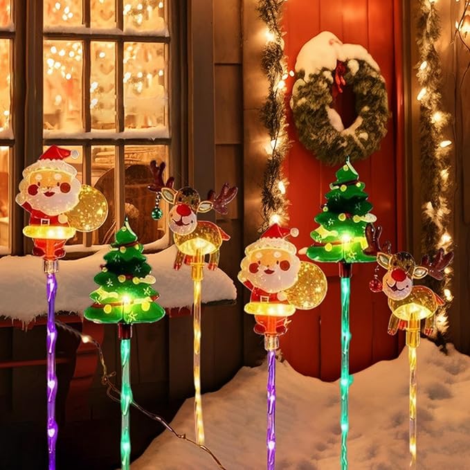 Christmas Solar Pathway Light – ABS 47cm | Landscape Christmas Lights | Solar Christmass Stake Light Outdoor Waterproof Garden Yard Lawn Walkway Patio Decorative Lighting for Holiday Festival and Sea