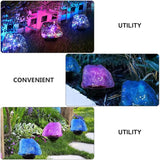 DOITOOL Solar Stone Design Outdoor LED Buried Ground Lamp Waterproof Yard Landscape Light Purple Garden Solar | Lumora