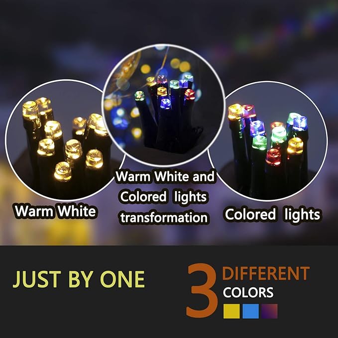 Haili Christmas Lights Outdoor,105FT 300 LED Color Changing Lights with Timer Remote, UL Certified 9 Lighting Modes for House Christmas Tree Halloween, Garden, Party, Wedding Decoration