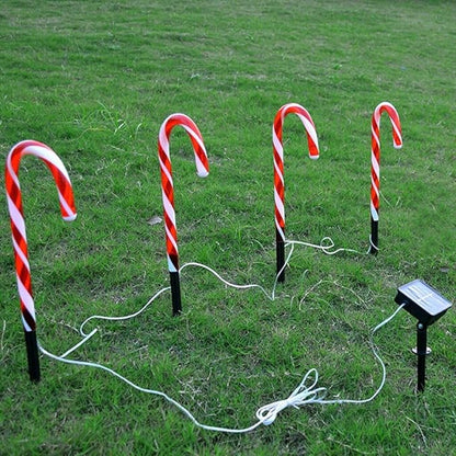 Solar Power Christmas Candy Cane Pathway Lights LED Outdoor Garden Decoration