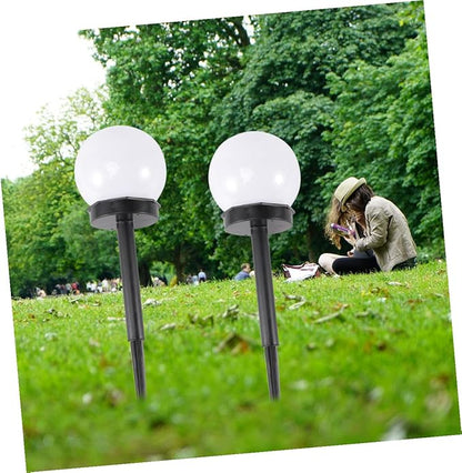 8pcs Solar Lawn Lights Outdoor Waterproof Garden Path Stake Lights Round Bulb Design for Yard Landscape Lighting