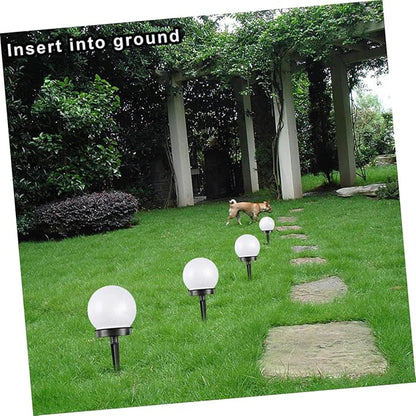 TEHAUX 6Pcs Solar Round Lawn Light Outdoor Plug Bulb for Garden Pathway and Patio for Events and Daily Use Durable Wide Light Angle