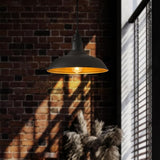 2 Pack Farmhouse Pendant Light for Kitchen, 14in Large Industrial Hanging Lights with Brass Interior, Indoor and | Lumora