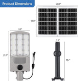11000W Solar Street Light Outdoor Waterproof with Dual Solar Panels – 650,000LM 3-Sided LED Lights, 144pcs LEDs | Lumora