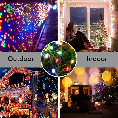 Joomer Battery Christmas Lights, 66ft 200LED Fairy Lights Battery Operated Timer 8 Modes Waterproof for Outdoor Home Garden Party Holiday Christmas Trees Decoration (Multicolor)