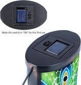 Hanging Solar Lantern Outdoor Waterproof Peacock Solar Lights Glass Tabletop Decorative Lamp for Outdoor Patio | Lumora