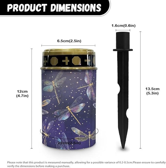 Purple Dragonfly Cemetery Solar Lights, Solar Powered Garden Stake Light, Decorative Lights for Cemetery Grave Yard Patio Outdoor Decoration Memorial